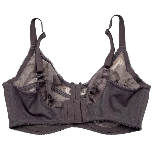 WACOAL STYLE 855186 CAPPUCCINO BROWN FLORAL LACE RETRO CHIC UNLINED BRA 34DD 34E - Picture 7 of 12